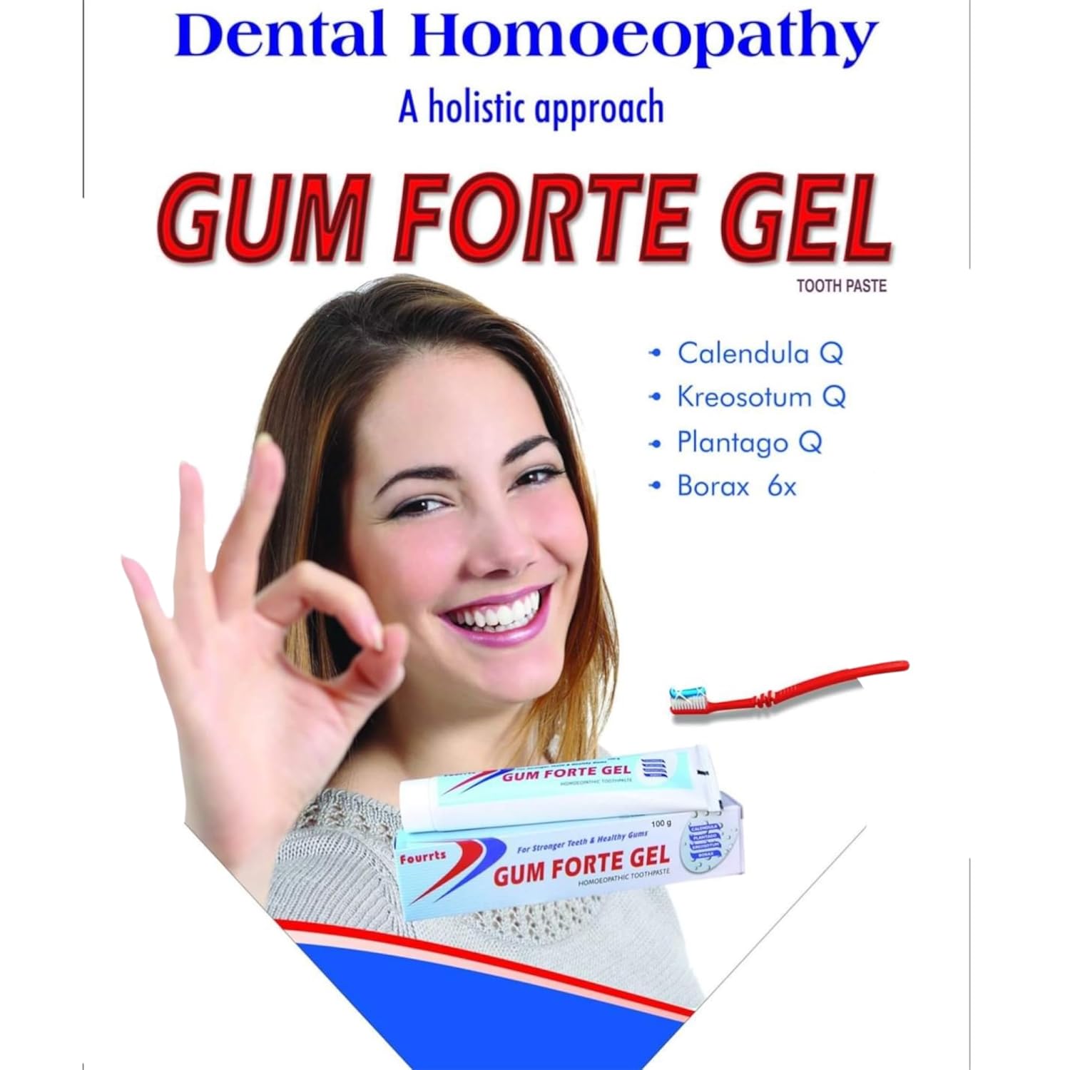 197 Fourrts Gum Forte Gel Toothpaste Herbal N Homeopathic Formulation -100gm X 3 Pcs COMBO - Image 3