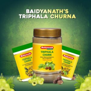 Baidyanath Triphala Churna | Helps Relieve Constipation | Quick Acidity & Gas Relief | Enriched With Amla - 500Gms (Pack Of 2)